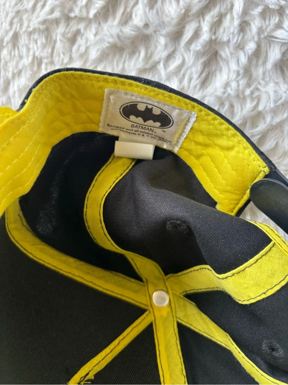 Kids Black and Yellow Batman Logo Snapback Hat